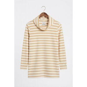 Dudley Stephens Cobble Hill Tunic Fleece Tan White Stripe L/XL